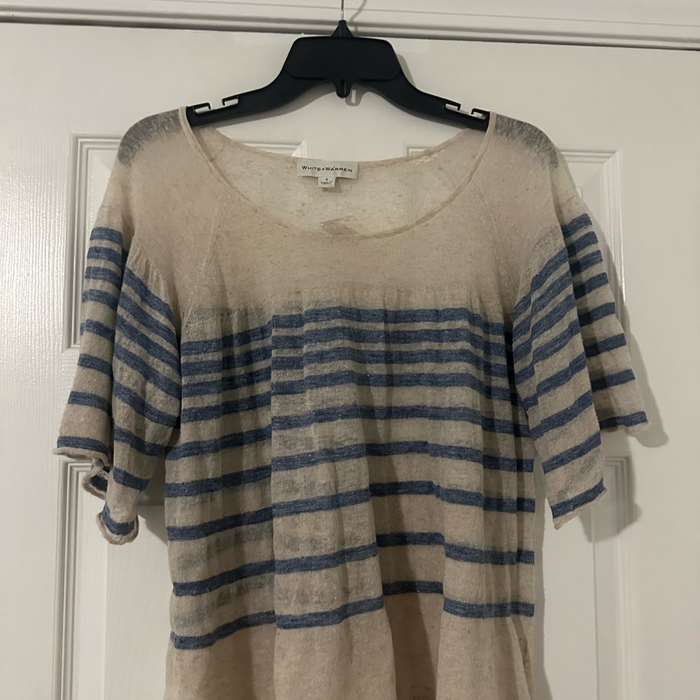 White + Warren Soft Cream Knit Top